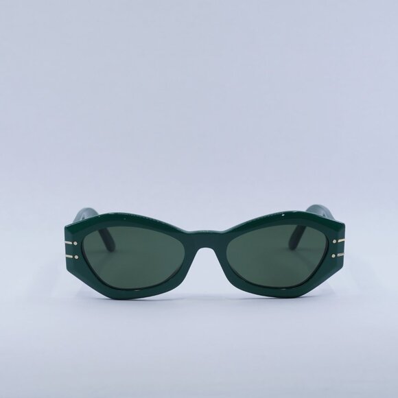 🕶️ New Dior DIORSIGNATURE B1U 55C0 Sunglasses - Shiny Green Frame, Green Lenses - Picture 3 of 12